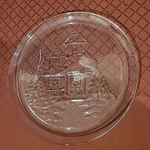 Vtg Arcoroc Winter Wonderland Christmas Glass Platter Round Made France 13". Fixed Price $18.99.