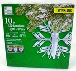 Home Accents Holiday 10" Led Snowflake Lights 3 Pack Twinkling Cool White New. Fixed Price $29.99.