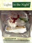 Lights In The Nightlight Acrylic Snowman Couple Sled By Midwest Seasons. Fixed Price $12.99.