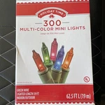 Holiday Time 300 Multi-color Mini Lights Green Wire Indoor/outdoor Nib 62FT. Fixed Price $14.99.