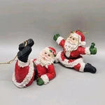 Christmas Ornaments Whimsical Resin Santas Holiday Decor Set Of 2. Fixed Price $19.79.