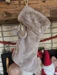 1 Walmart Holiday Time Brown Faux Fur Plush Christmas Stocking Poms. Fixed Price $29.95.