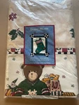 Debbie Mumm Teddy Bear Holiday Tablecloth Vinyl 52 X 70 Flannel Backed New. Fixed Price $14.95.