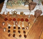 Gold & Amber Crystal Bejeweled Eggs 21PC Candle Holder Ornament Christmas Lot 73. Fixed Price $44.98.