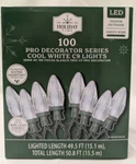 Holiday Time C9 Led Cool White Christmas Lights 100 Pro Decorator 50.8 Ft. Fixed Price $23.49.