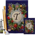Christmas Burlap Banner Set With Wooden Pole For Outdoor Home Decor. Fixed Price $120.99.