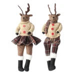 New! Raz Imports 15" Sitting Reindeer Couple Set 2 Ornament/deer/buck/christmas. Fixed Price $39.99.