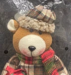 New! Woodland Creek Light Up 17" Holiday Teddy Bear Door Greeter Christmas Cheer. Fixed Price $20.00.