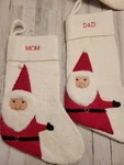 West Elm/pottery Barn Kids Felt Snowman Christmas Stocking Monogrammed Mom - Dad. Fixed Price $25.00.