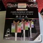 Gemmy Orchestra Of Lights 3 Led Pathway Markers Stakes Christmas Gifts Presents. Fixed Price $55.00.