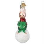 Old World Christmas Piglet On Snowball Glass Hanging Ornament Free Box. Fixed Price $15.79.