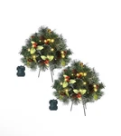 2 Pack Pre-lit Urn Filler Led Lights 10 13" Artificial Xmas Pine Tree Decor. Fixed Price $42.99.