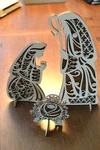 Enesco Flourish Laser Cut Set 3 Large Holy Family Centerpiece Nativity. Fixed Price $23.00.
