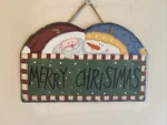 Merry Christmas Santa & Snowman Hanging Door Wall Sign Plaque 11.75 X7.5. Fixed Price $39.95.