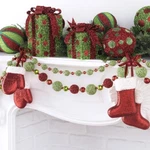 Raz Imports 12" Glittered Christmas Santa Boot & Mitten Ornament Set Stocking. Fixed Price $13.99.