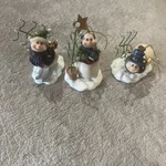 Set Of 3 Home Interiors And Gifts Play Ornaments Snowmen 57096 (2004). Fixed Price $12.00.