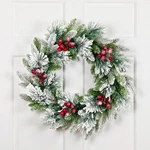 Northlight Real Touch Flocked Calloway Fir With Berries Wreath 24" Unlit. Fixed Price $42.83.