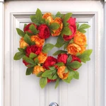 Artificial Seasonal Wreath For Front Door Porch, Multicolor Flower. Fixed Price $20.00.