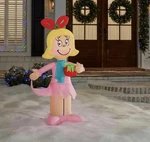 Cindy Lou Who Grinch Christmas Airblown Inflatable 4 Ft Led Lights Wreath Gemmy. Fixed Price $35.96.