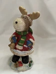Greenbrier Intl. Christmas Moose Holding Bell 6 1/2 Inches Tall. Fixed Price $8.50.