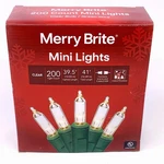 41FT Merry Brite 200 Count Mini Clear Lights On Green Wire Christmas New Box. Fixed Price $14.99.