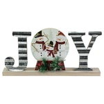 Northlight 15" Galvanized Metal And Wooden 'joy' Snowman Family Christmas Sign. Fixed Price $25.19.