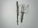 Lot 2 Silver Tone Flute Trombone Musical Instrument Christmas Ornament Broadway. Fixed Price $50.00.