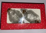 Vintage Christmas Glass Ornament Set Of 2 With Box Stunning Dillards Trimmings. Fixed Price $32.75.