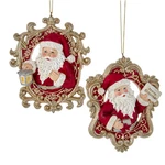 Kurt Adler 5" Regal Red Frame Santa Christmas Ornament Set E0734. Fixed Price $32.29.