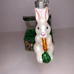 Nos Old World Christmas Glass Ornament, Peter Rabbit With Carrot. Fixed Price $22.25.
