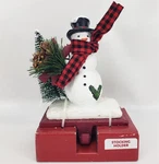 Snowman & Tree Stocking Holder Holiday Hanger Ceramic Xmas At Home. Fixed Price $14.99.