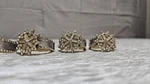 Vintage Snowflake Napkin Rings Rhinestone Enamel Set Of 4 Winter Holiday Table. Fixed Price $30.00.