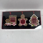 St. Nicholas Square Ornament Frames Gingerbread Cookie Theme Set Of 3 Nos Sealed. Fixed Price $22.99.