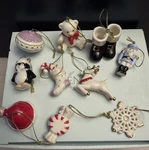 Lenox China 10 Piece Set Christmas Memories Mini Ornaments W/ Box. Fixed Price $69.00.
