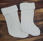 Cable Knit Christmas Stockings Set Of 2 Hanging Classic 19" X 7". Fixed Price $19.00.