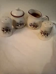 5 Pcs Set Royal Season Stoneware Creamer Sugar Bowl Salt Pepper Shakers. Fixed Price $24.95.