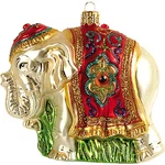 Indian Elephant Polish Glass Christmas Ornament Made Poland Decoration. Fixed Price $49.98.