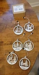6 Christmas Natural Wood Tree Ornaments Cut-out Reindeer And Santa New. Fixed Price $17.99.