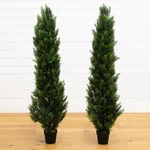 5 Cedar Pine Artificial Topiary Tree Home Decor Uv (indoor/outdoor) Pack 2. Fixed Price $99.00.