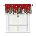 Xmas Snowman Curtain Valance For Windows, 54X18INCH Winter Holiday Theme Snow.... Fixed Price $17.80.