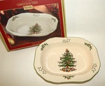 Spode Christmas Tree 11.5" Open Vegetable Serving Dish S3324 Mib. Fixed Price $54.99.