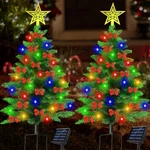 Upgraded 3.6FT Solar Christmas Tree Pathway Lights, 2 Pack 100 Led Xmas Wit. Fixed Price $36.85.