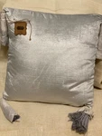 Mud Pie Grey Gray Soft Velvet Pillow Tassels Set 3 Square Lumbar New. Fixed Price $65.00.