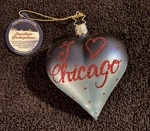 Lauschaer Glaskugelhaus Glass Heart Chicago Ornament Handmade Christmas. Fixed Price $20.00.