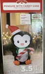 Penguin With Candy Cane Gemmy Airblown Christmas Inflatable Decoration 3.5FT. Fixed Price $54.90.