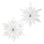 New! Raz Imports 4.75" Glittered Snowflake Ornament Set 2 Christmas Tree/wreath. Fixed Price $12.99.