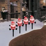 Lot Of 4 Christmas Winter Yard Santa For Home Holiday Decor Stake Lawn. Fixed Price $21.05.