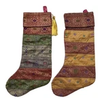 Pier 1 Imports Brocade Christmas Stockings Set Of 2 Vintage Tapestry Decor. Fixed Price $26.98.