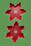 Hallmark Snowflake Plates Pair Red White Ceramic Serving Dishes Winter Christmas. Fixed Price $29.95.