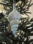 Nwt Pottery Barn Blue Beaded Glass Shell Christmas Ornament Coastal Ocean. Fixed Price $24.48.